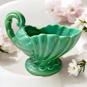 Vintage Haeger Green Ceramic Planter – 7" Wide – Classic Mid-Century Design